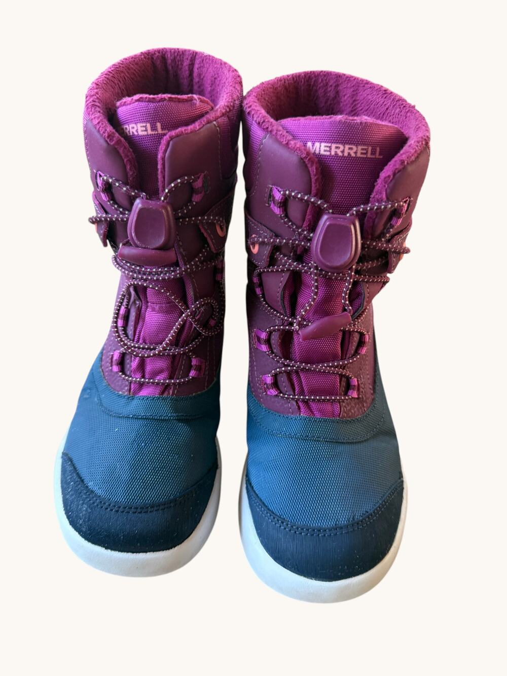 Merrell Snow Bank Waterproof Winter Boots Purple Navy Youth 1